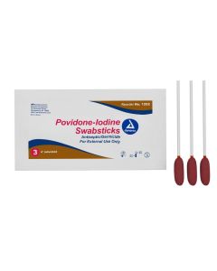 SWABSTICK PVP povidone iodine3s 25PKG/BX