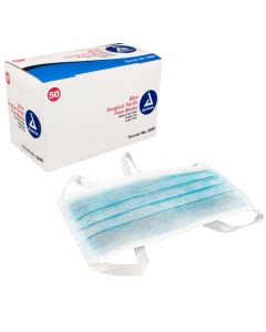 MASK  FACE TIE-ON SURGICAL BLUE 50/BX